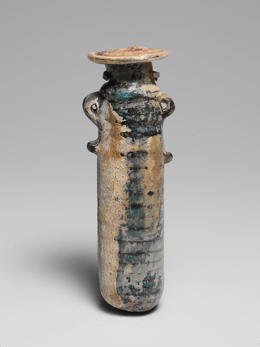 Glass alabastron (perfume bottle), Glass, Greek, Eastern Mediterranean 