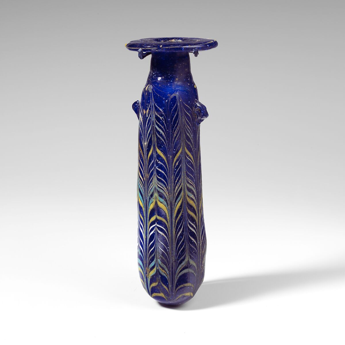 Glass alabastron (perfume bottle), Glass, Eastern Mediterranean or South Italian 