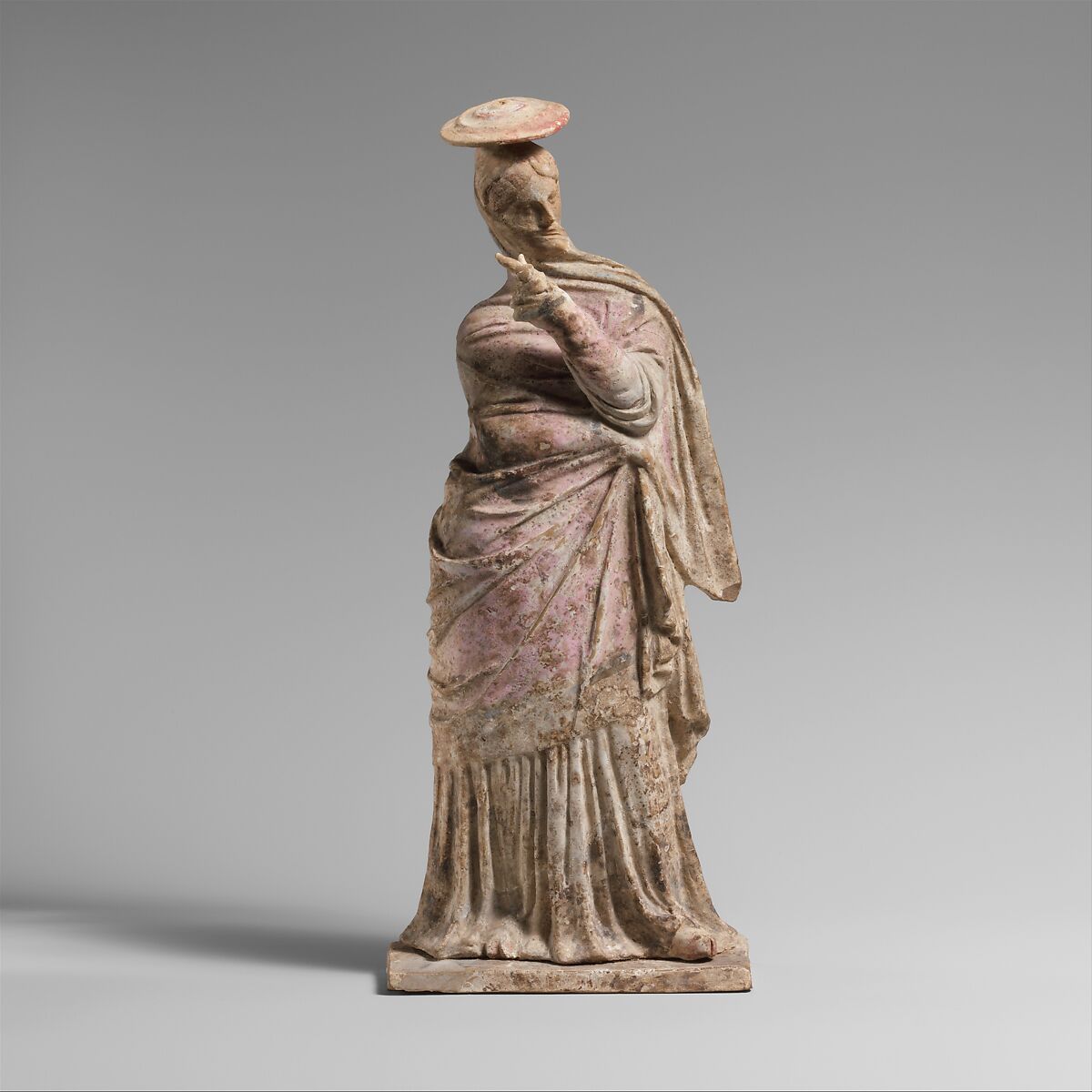 Terracotta statuette of a woman, Terracotta, Greek, perhaps from Asia Minor 