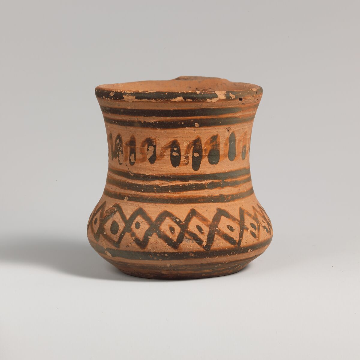 Terracotta tankard, Terracotta, Greek, Attic 