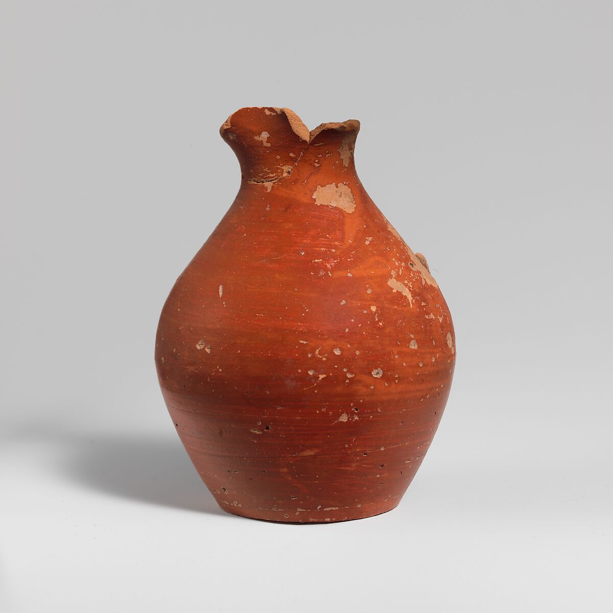 Terracotta oinochoe (jug), Terracotta, Greek, Attic 