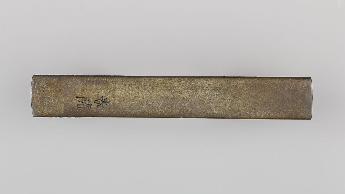 Knife Handle (Kozuka), Hamano Haruyuki (Japanese, died ca.1830), Copper-silver alloy (shibuichi), gold, silver, copper, copper-gold alloy (shakudō), Japanese