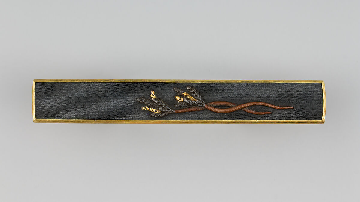 Knife Handle (Kozuka), Gotō Jujo (Japanese), Copper-gold alloy (shakudō), copper, copper-silver alloy (shibuichi), gold, Japanese 