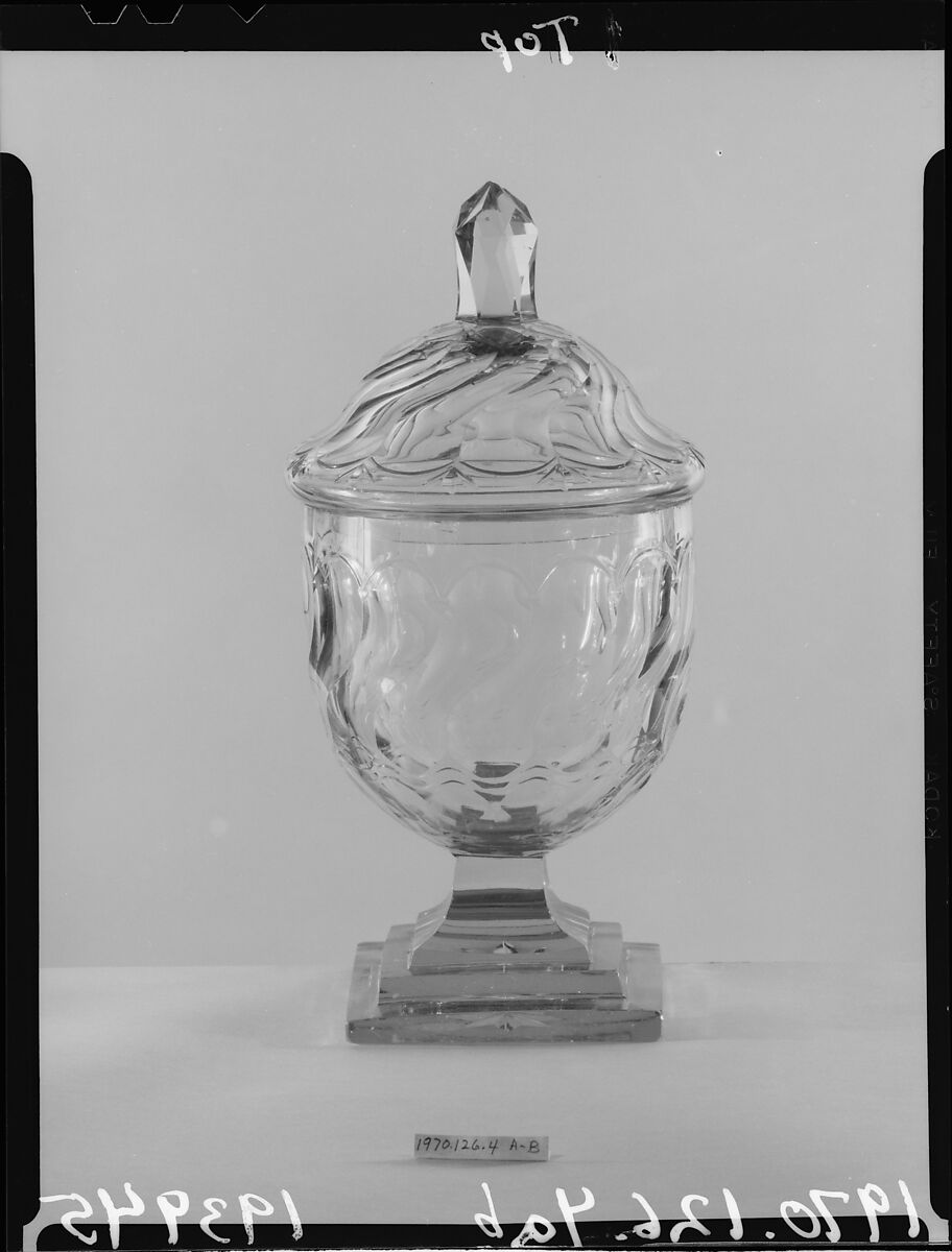 Covered Sweetmeat Jar, Glass, Irish 