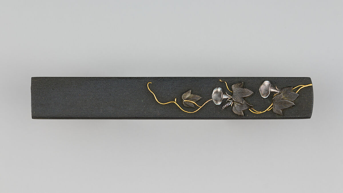 Knife Handle (Kozuka), Copper-gold alloy (shakudō), silver, gold, copper-silver alloy (shibuichi), Japanese 