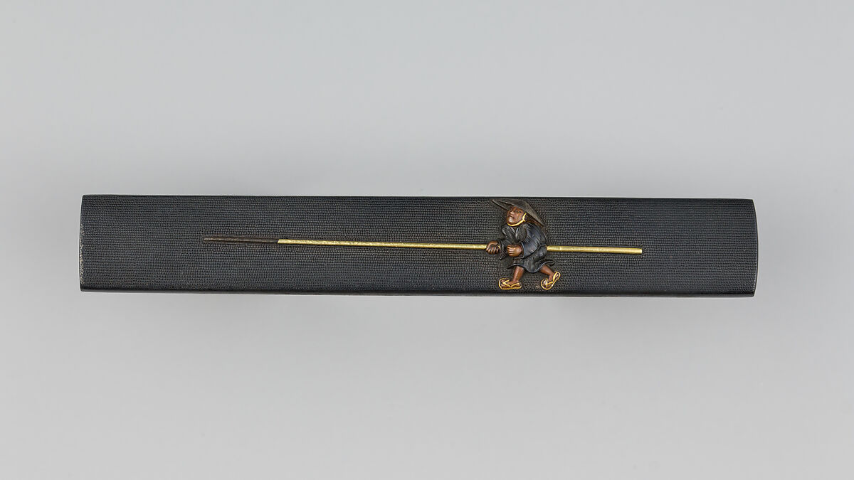 Knife Handle (Kozuka), Copper-gold alloy (shakudō), gold, copper, copper-silver alloy (shibuichi), Japanese 