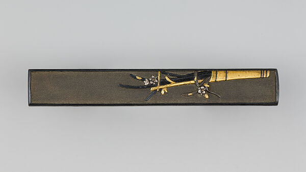 Knife Handle (Kozuka), Copper-gold alloy (shakudō), gold, silver, Japanese 