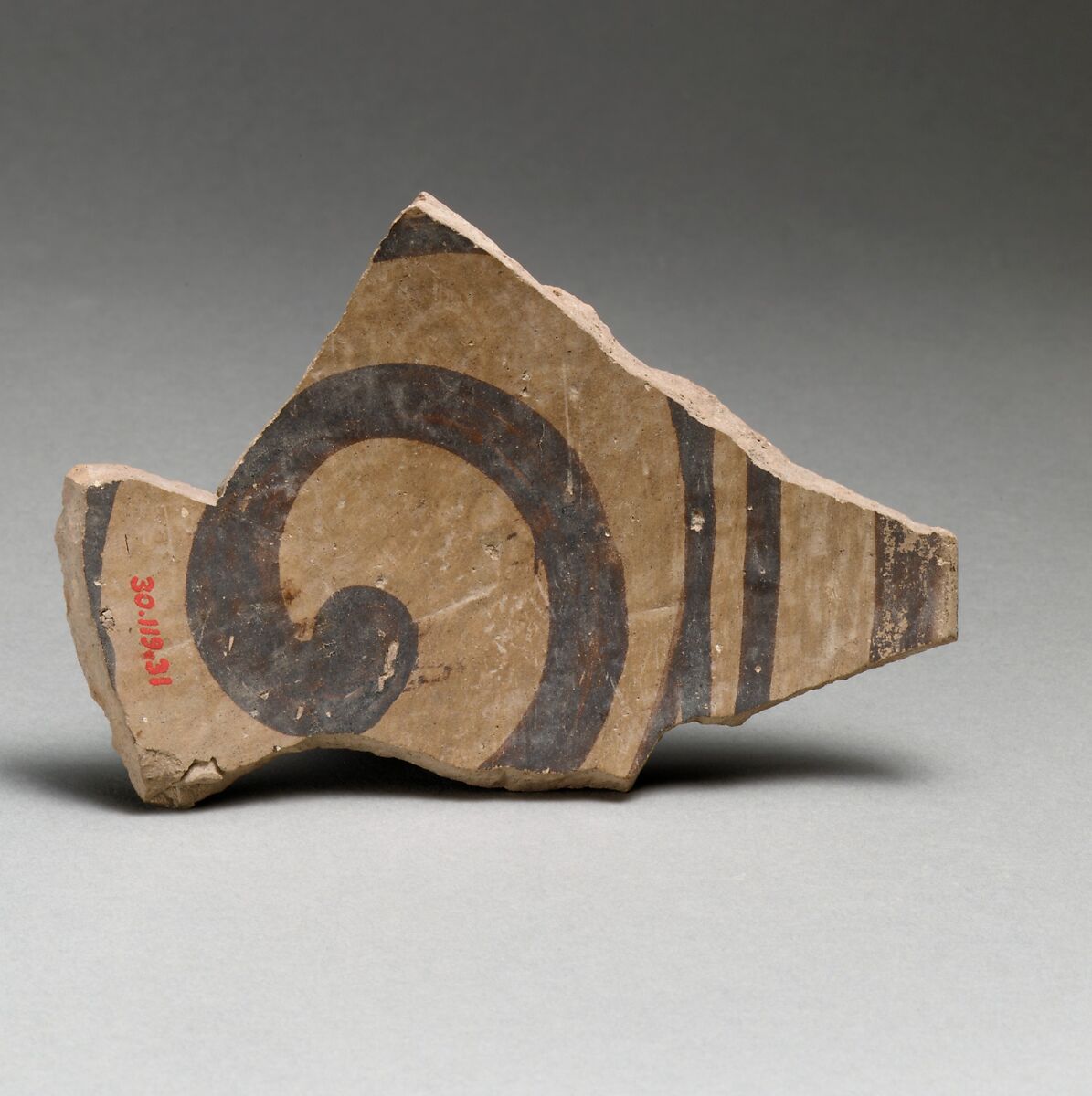 Terracotta rim fragment with latticework design, Terracotta, Dimini culture