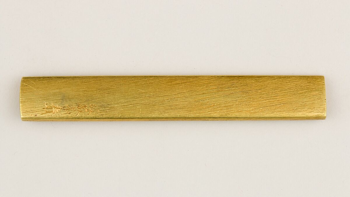 Knife Handle (Kozuka), Gotō Mitsuyoshi (Shinjō) (Japanese, 1780–1843, fifteenth-generation Gotō master), Copper-gold alloy (shakudō), gold, Japanese