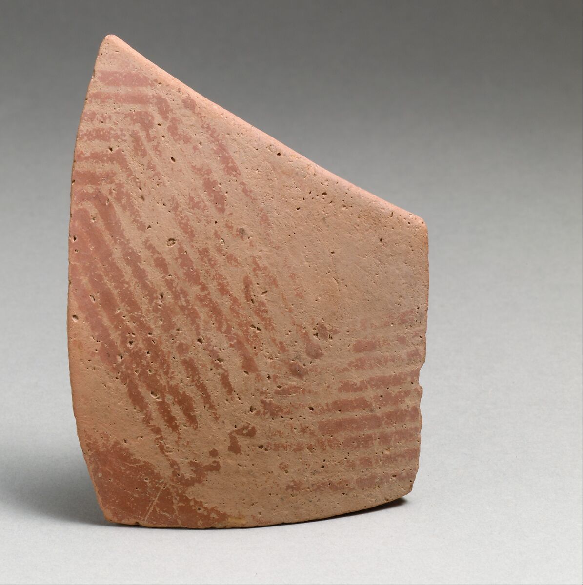 Terracotta rim fragment with linear decoration, Terracotta, Greek Neolithic 