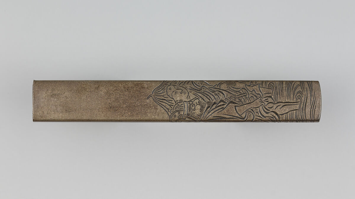 Knife Handle (Kozuka), Furukawa Jochin (Japanese, died ca.1750), Copper-silver alloy (shibuichi), Japanese 