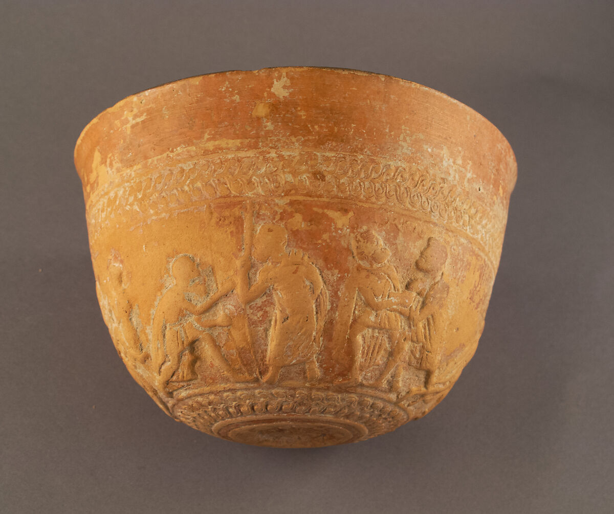 Terracotta Megarian bowl, Terracotta, Greek, Boeotian