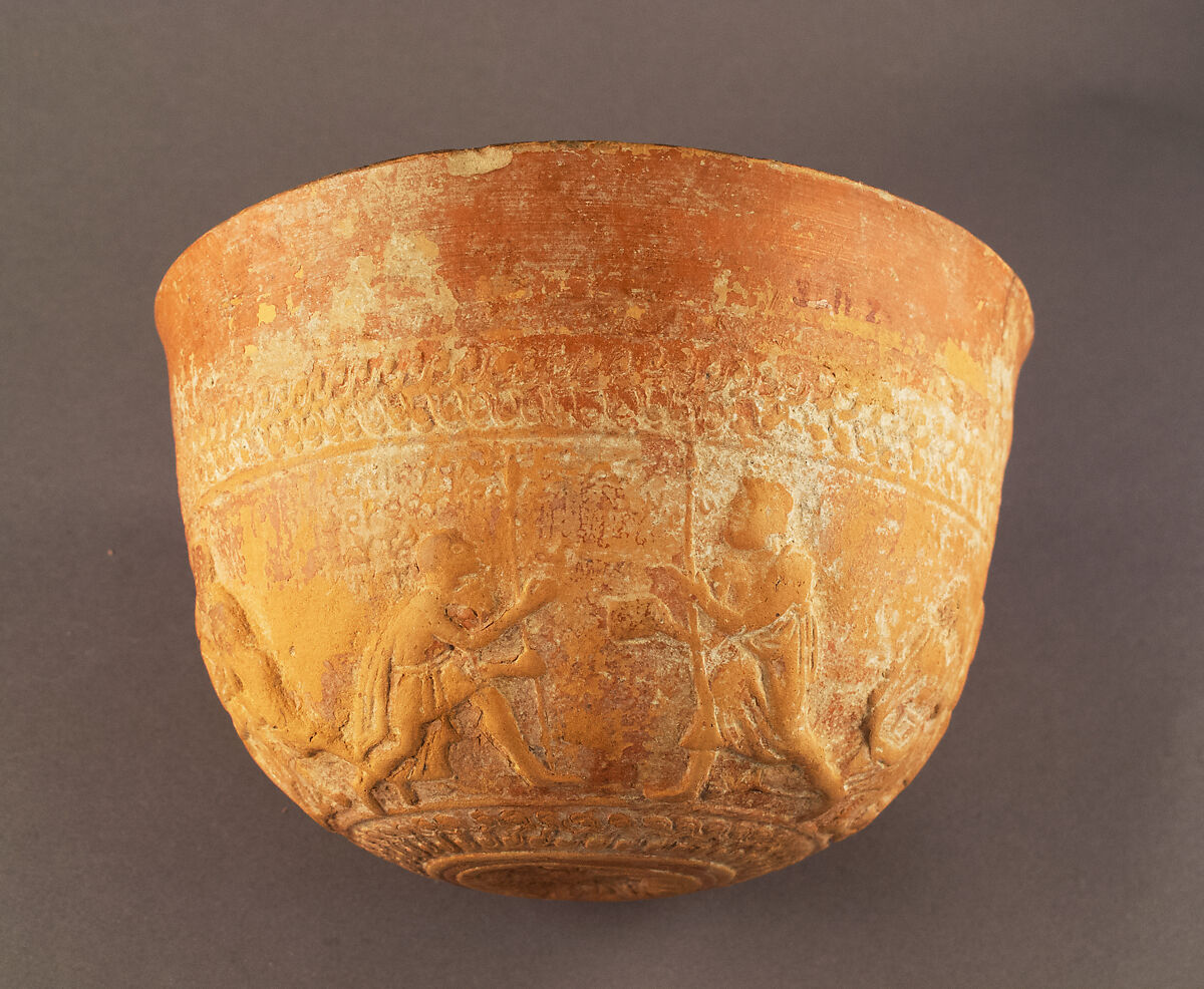 Terracotta Megarian bowl, Terracotta, Greek, Boeotian