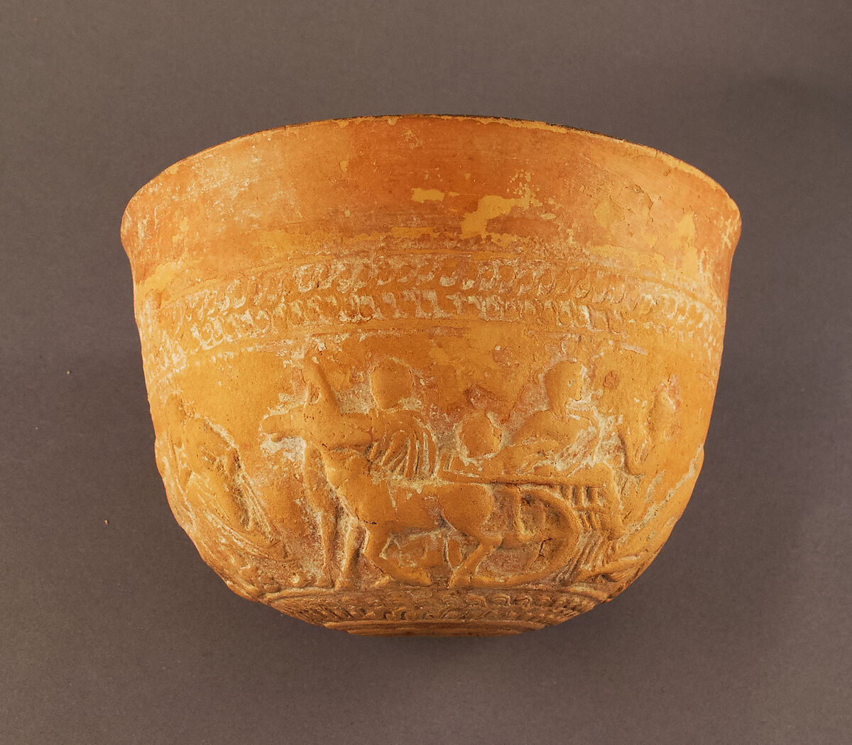 Terracotta Megarian bowl, Terracotta, Greek, Boeotian