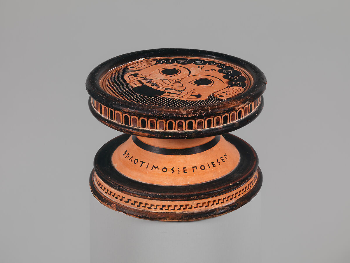 Terracotta stand, Signed by Ergotimos as potter, Terracotta, Greek, Attic
