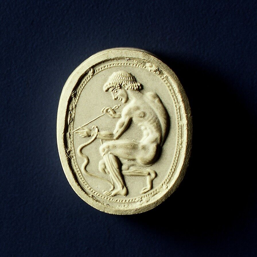 Chalcedony scaraboid, Attributed to Epimenes, Chalcedony, Greek