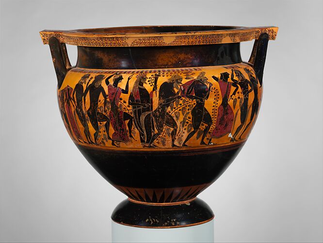 Terracotta column-krater (bowl for mixing wine and water)