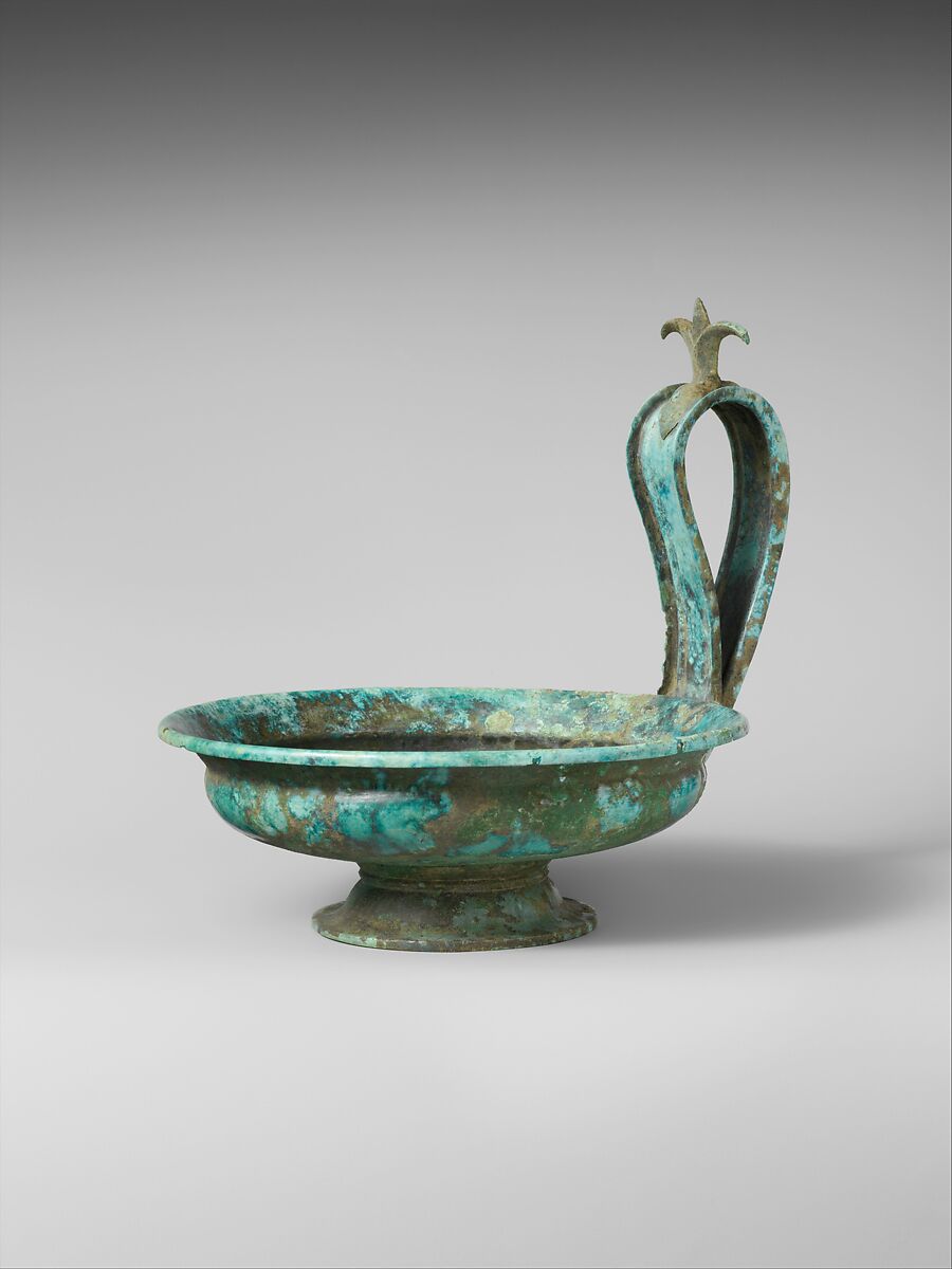 Bronze kyathos (single-handled cup), Bronze, Etruscan 