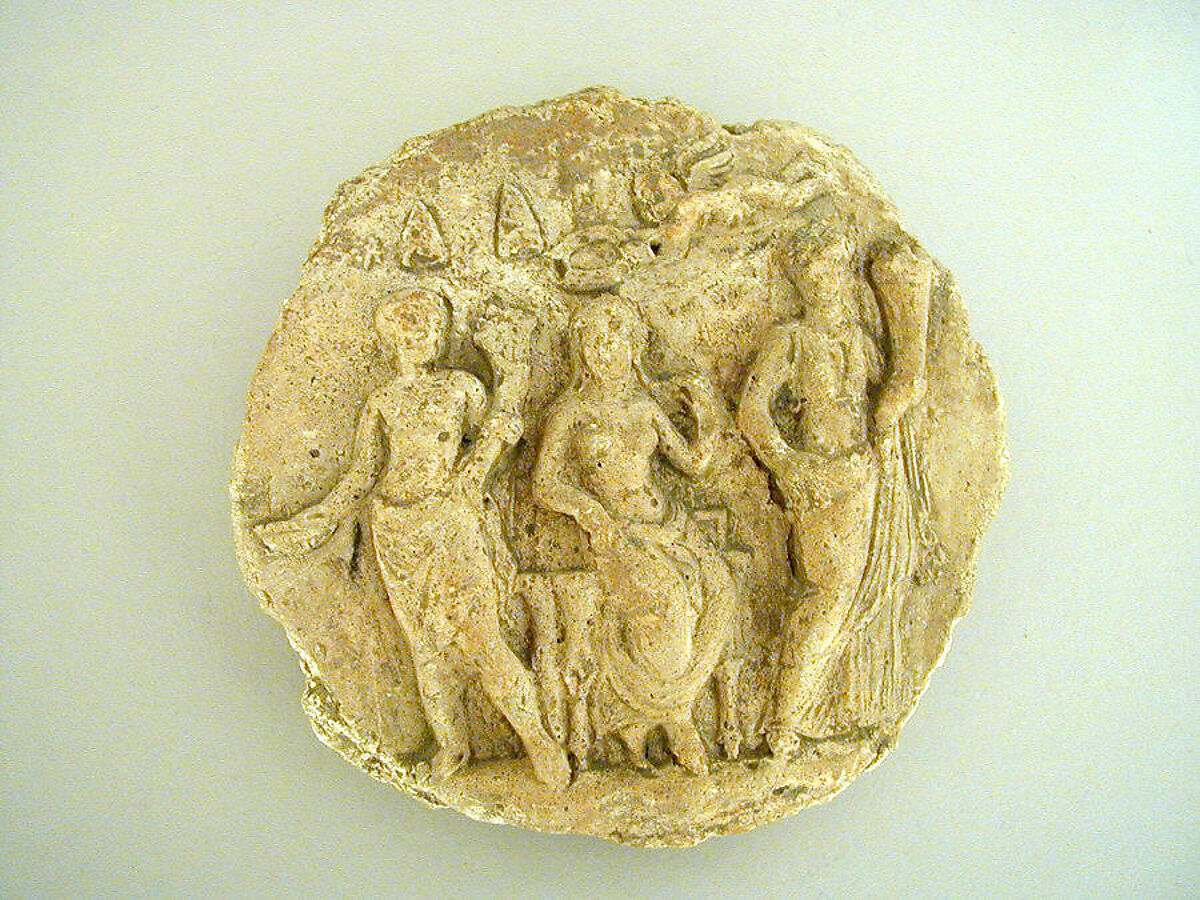 Circular plaster relief, Plaster, Roman 
