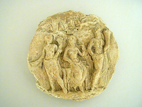 Circular plaster relief