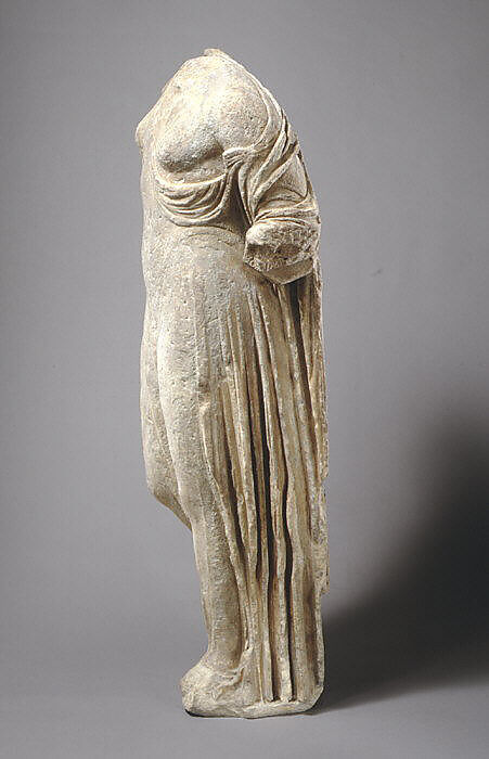 Marble statue of Aphrodite, the so-called Venus Genetrix, Adaptation of work attributed to Kallimachos, Marble, Roman