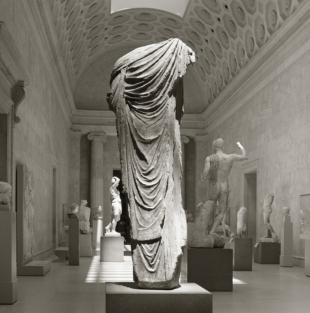 Marble statue of Aphrodite, the so-called Venus Genetrix, Adaptation of work attributed to Kallimachos, Marble, Roman