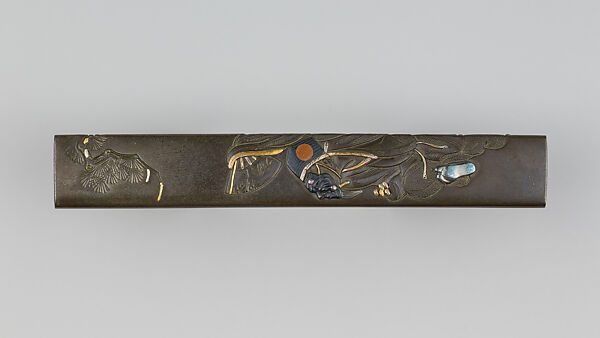 Knife Handle (Kozuka), Possibly copper-silver alloy (shibuichi), gold, silver, copper-gold alloy (shakudō), copper, Japanese 