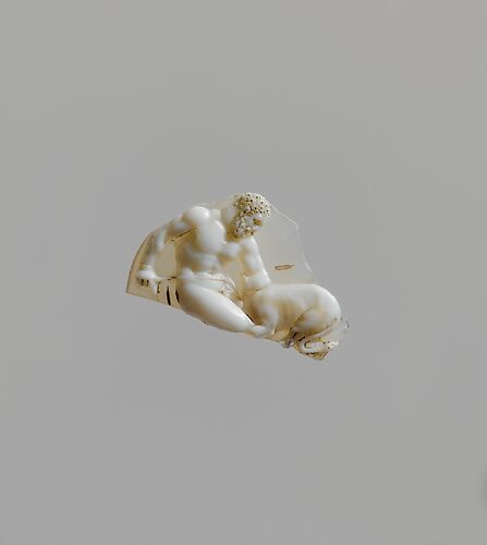 Sardonyx cameo fragment with Hercules tying up Cerberus