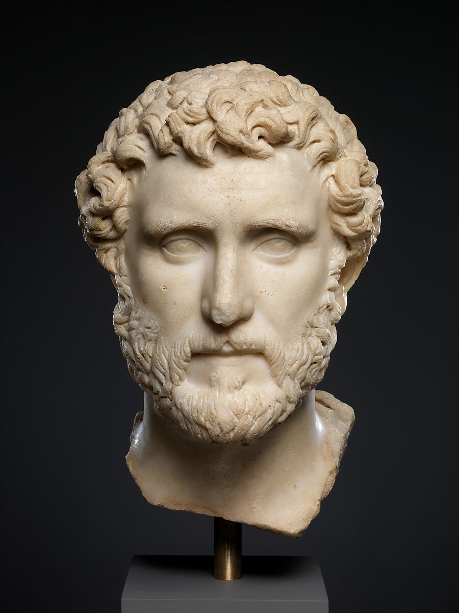 Marble portrait of the emperor Antoninus Pius, Marble, Roman 