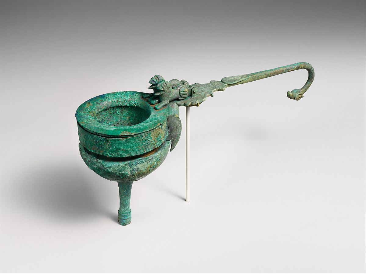 Bronze funnel-strainer, Bronze, Etruscan 