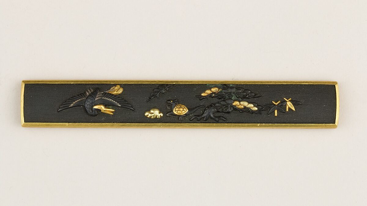 Knife Handle (Kozuka), Gotō Renjō (Mitsutomo) (Japanese, 1628–1708, tenth-generation Gotō master), Copper-gold alloy (shakudō), gold, Japanese 