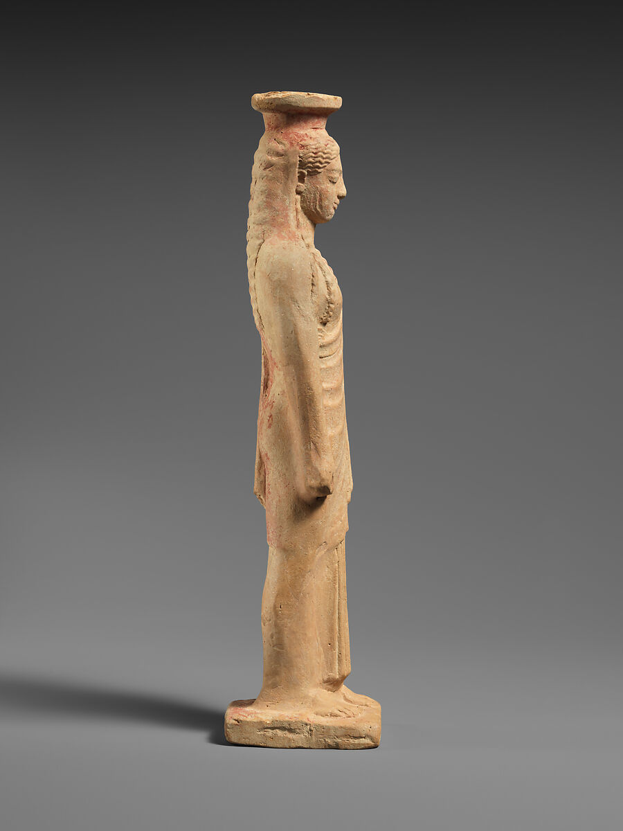 Terracotta alabastron (perfume vase) in the form of a man, Terracotta, East Greek