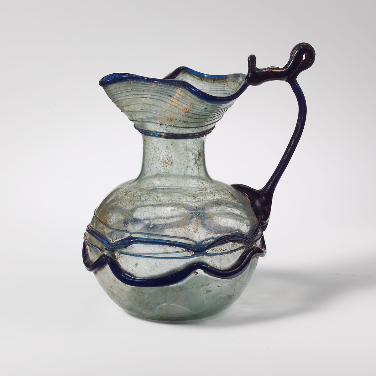 Glass jug with trefoil rim, Glass, Roman, Syrian 