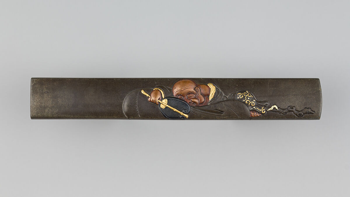 Knife Handle (Kozuka), Hamano Toshihiro (Japanese, died 1861), Copper-silver alloy (shibuichi), gold, copper, silver, copper-gold alloy (shakudō), Japanese 