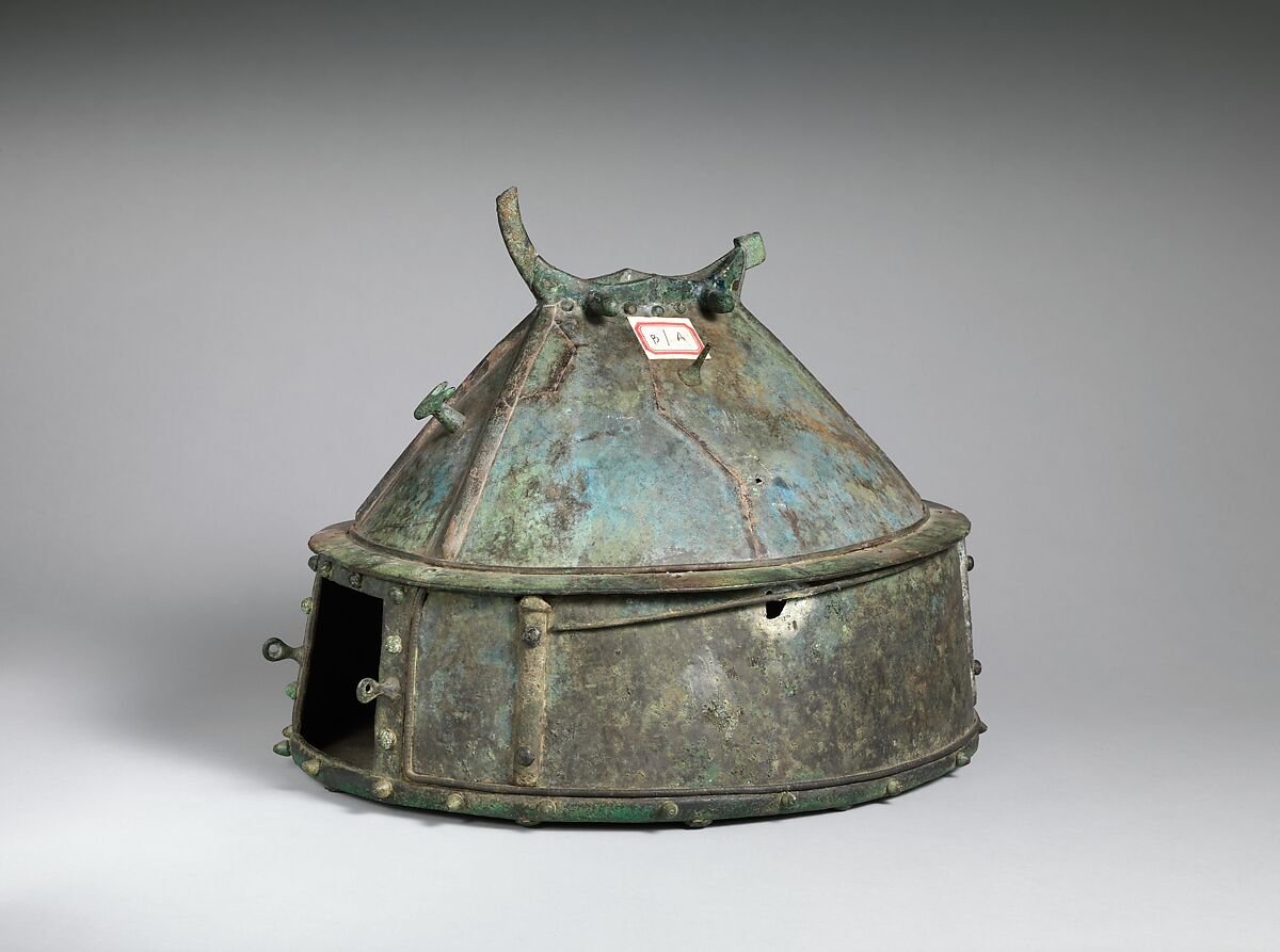 Urn in the form of a hut, Bronze, Modern after Villanovan