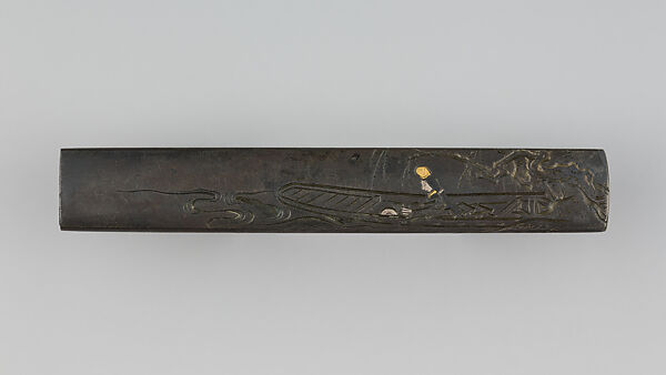 Knife Handle (Kozuka), Copper-silver alloy (shibuichi), gold, silver, Japanese 