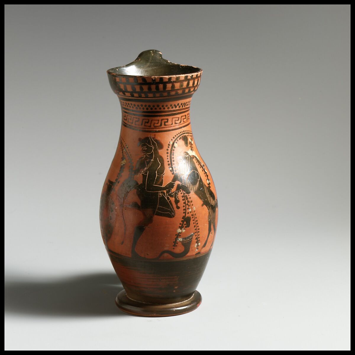 Oinochoe, Attributed to the Athena Painter, Terracotta, Greek, Attic 