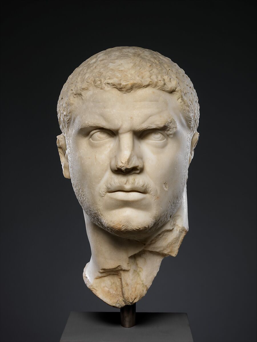 Marble portrait of the emperor Caracalla, Marble, Roman 