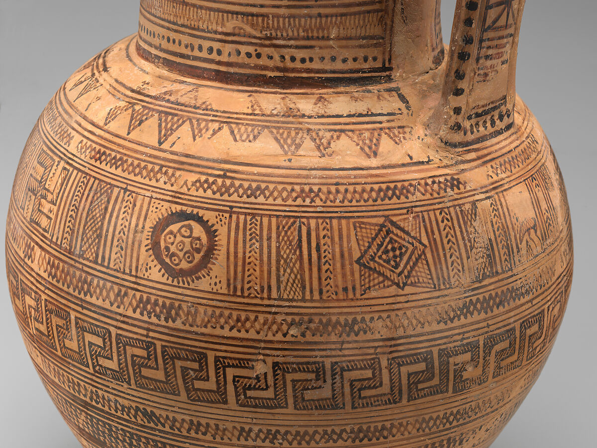 Terracotta pitcher, Terracotta, Greek, Attic