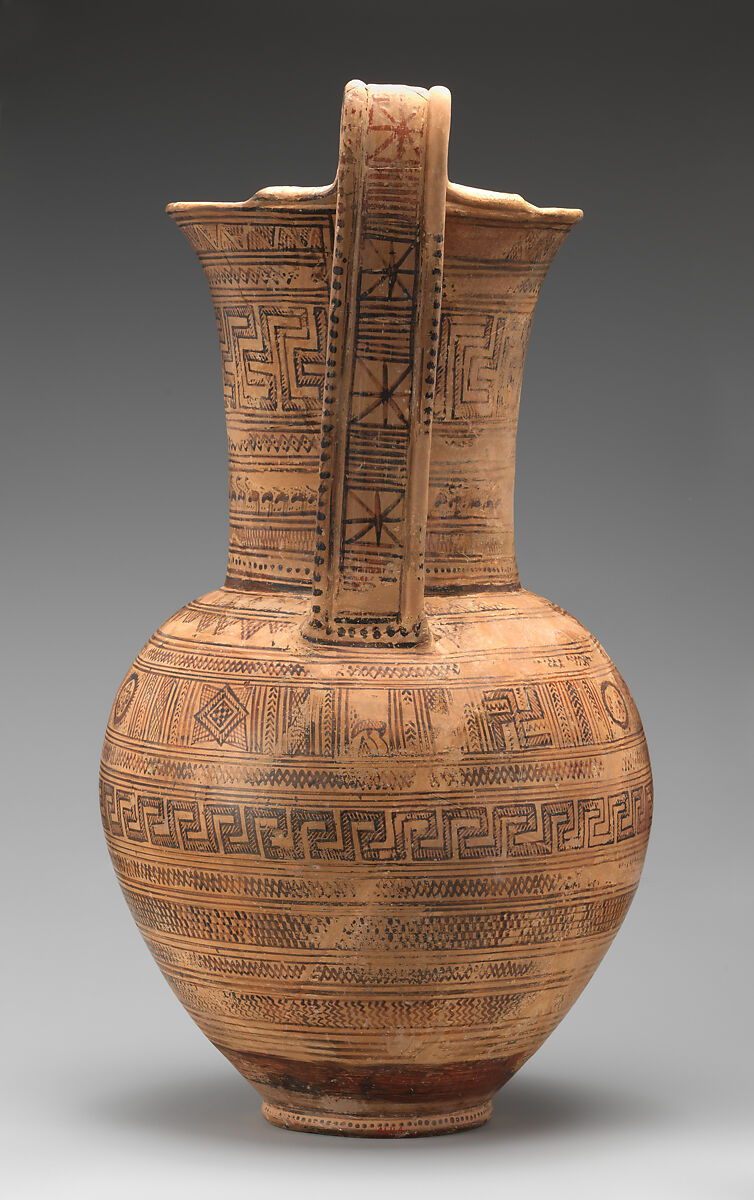 Terracotta pitcher, Terracotta, Greek, Attic