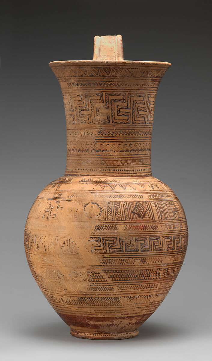 Terracotta pitcher, Terracotta, Greek, Attic