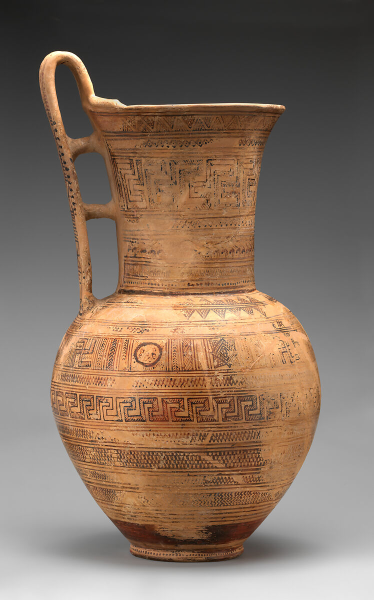 Terracotta pitcher, Terracotta, Greek, Attic