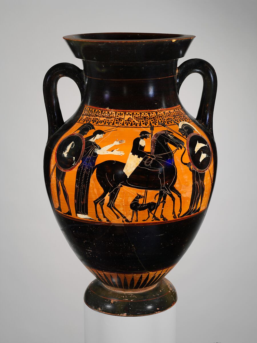 Terracotta amphora (jar), Attributed to the Group of Toronto 305, Terracotta, Greek, Attic 