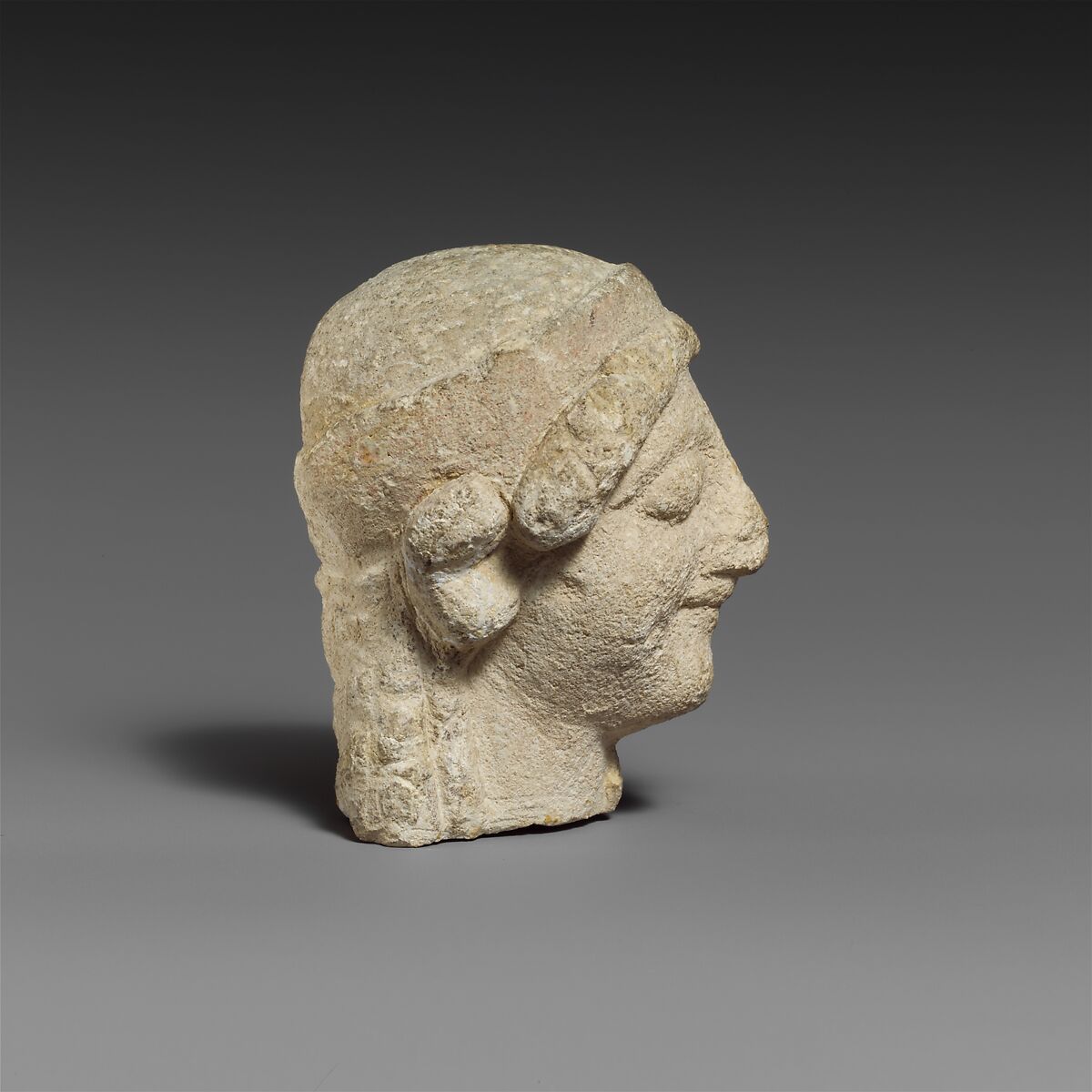 Female limestone head, Limestone, Cypriot