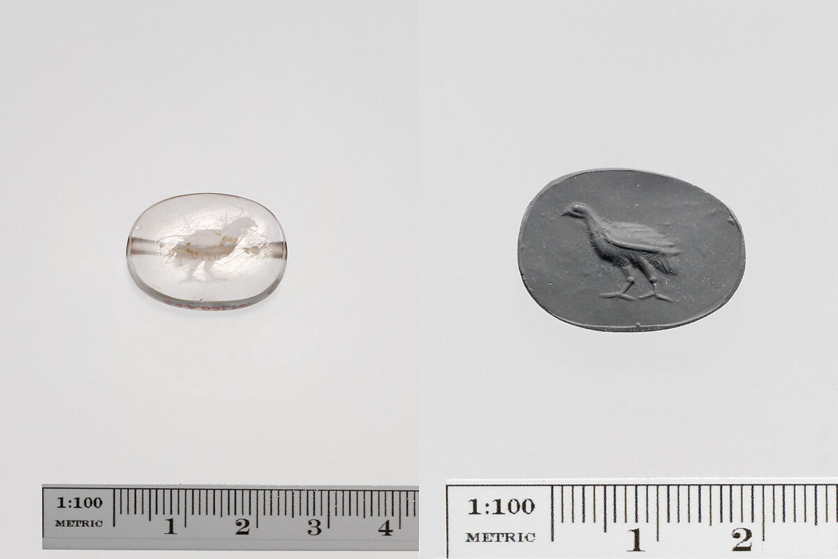 Rock crystal scaraboid seal, Rock crystal, Greek