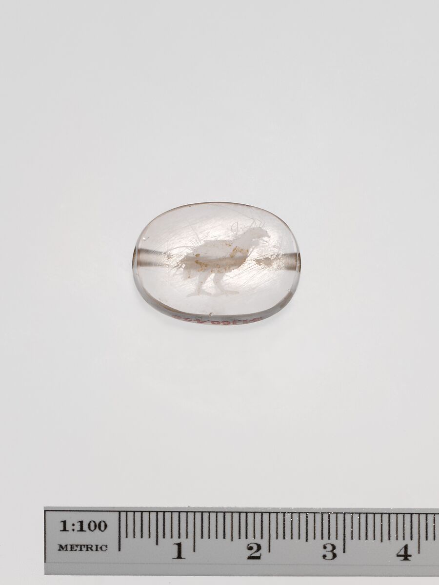 Rock crystal scaraboid seal, Rock crystal, Greek 