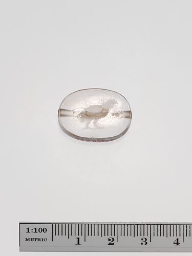 Rock crystal scaraboid seal