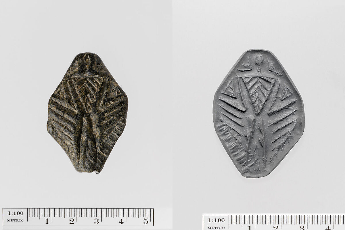 Steatite octagonal seal, Steatite, gray, Greek