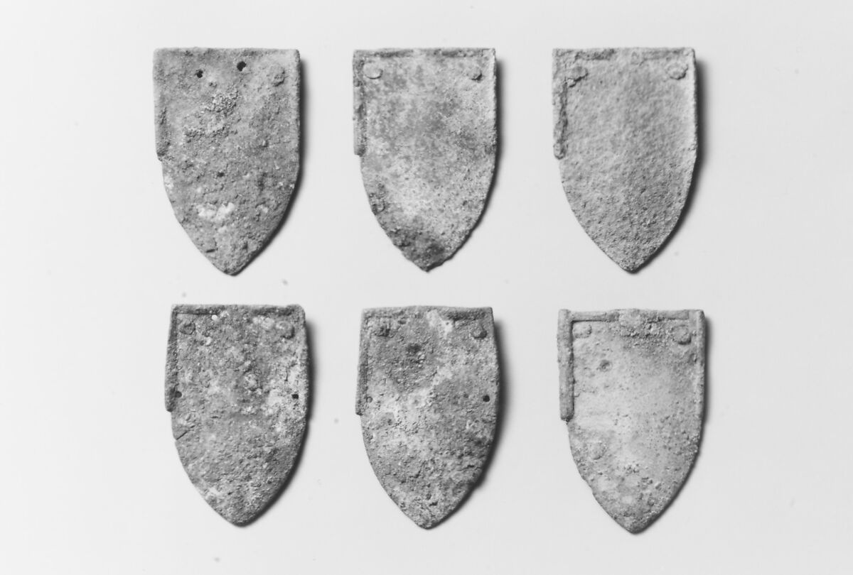 Six Armor Scales, Iron, textile fibers (wool), probably Spanish 