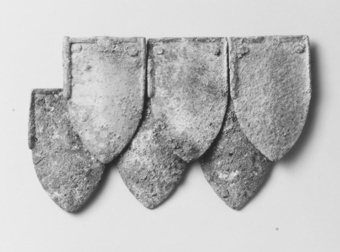 Six Armor Scales, Iron, textile fibers (wool), probably Spanish
